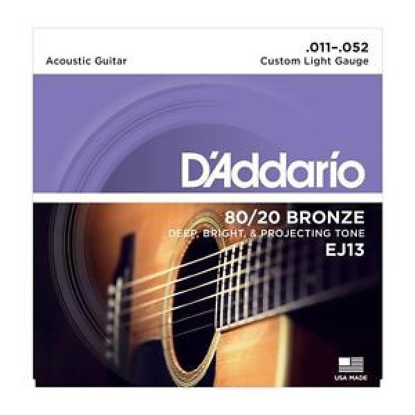 D&#039;Addario EJ13 Acoustic Guitar Strings Medium  13-56 80/20 Bronze EJ 13 Daddario #1 image