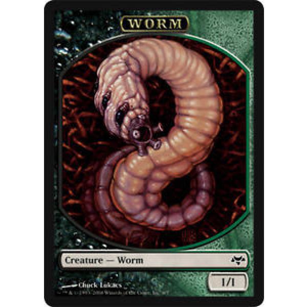 4 Worm Token ~ Near Mint Eventide 4x x4 Playset MTG Magic Multi-Color Card Ultim #1 image