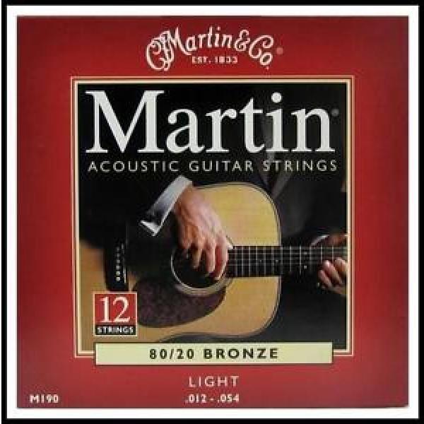 Martin M190 12-String Set 80/20 Bronze Light Acoustic Guitar Strings 12 - 54 #1 image