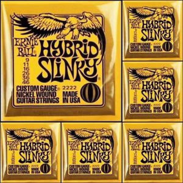 Ernie Ball 2222 Nickel Hybrid Slinky Electric Guitar Strings  9 - 46 x 6 Packs #1 image