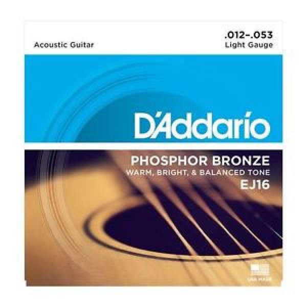 D&#039;addario EJ16 Phospore Bronze Muta Corde per chitarra acustica scalatura12-53 #1 image