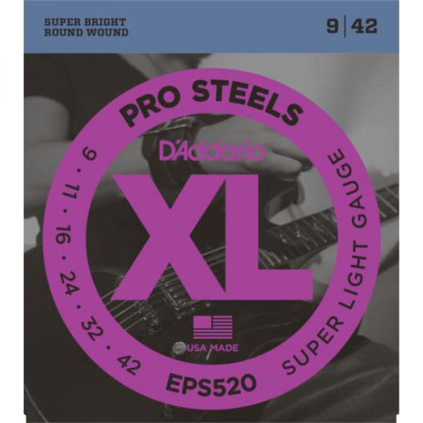 5 Sets D&#039;Addario EPS520 Pro Steels Super Light 9-42 Electric Guitar Strings #1 image