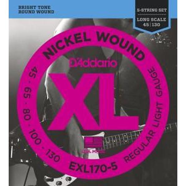 D&#039;Addario EXL170-5, 5-String Bass Guitar Strings, Light, .045 - .130 Long Scale #1 image