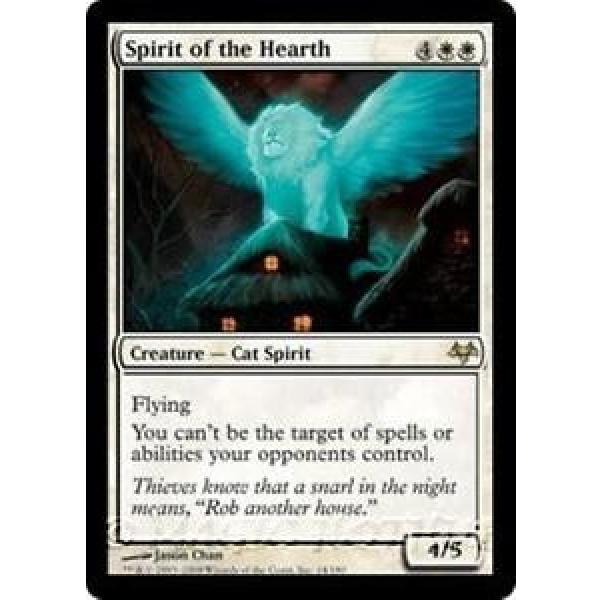 SPIRIT OF THE HEARTH Eventide MTG White Creature Â— Cat Spirit RARE #1 image