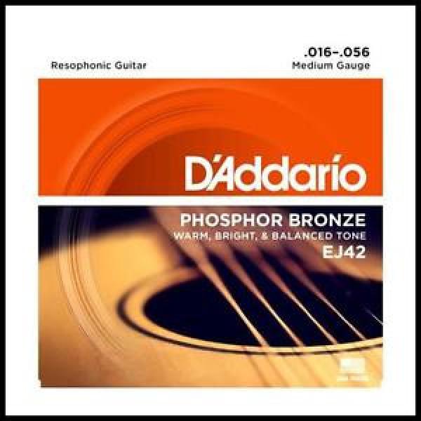 D&#039;Addario EJ42 Phosphor Bronze Medium Resophonic Guitar Strings 16 - 56 #1 image