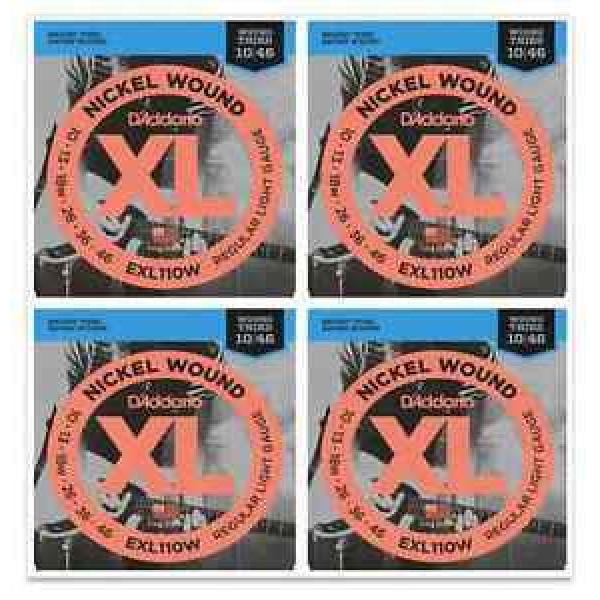 D&#039;Addario EXL110W NW (Wound 3rd) Electric Guitar Strings. (4 sets) Gauge: 10-46 #1 image