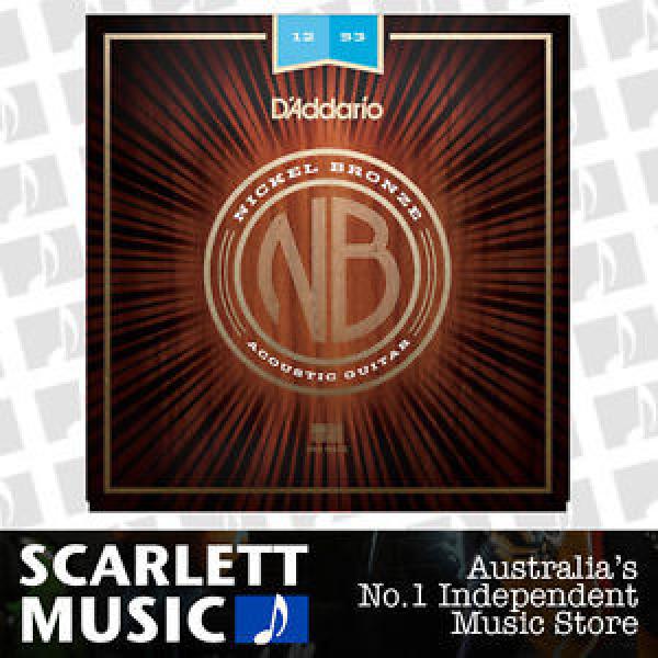 D&#039;Addario NB1253 12-53 Nickel Bronze Light Gauge Acoustic Guitar Strings NB-1253 #1 image