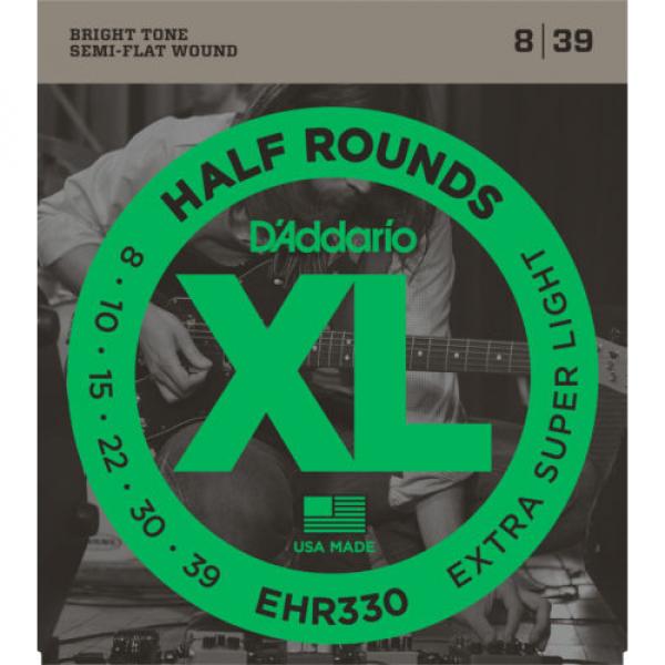 3 Set D&#039;Addario EHR330 Half Rounds Extra-Super Light 8-39 Guitar Strings #1 image