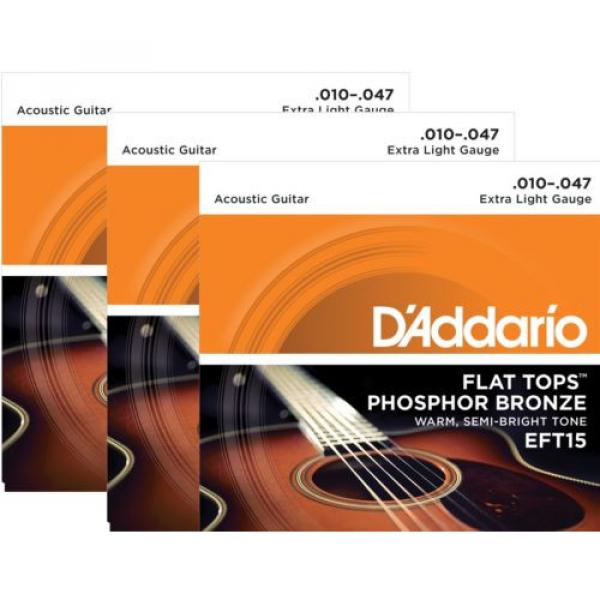 D&#039;Addario Guitar Strings  3 Pack  Acoustic  EFT15  Extra Light #1 image