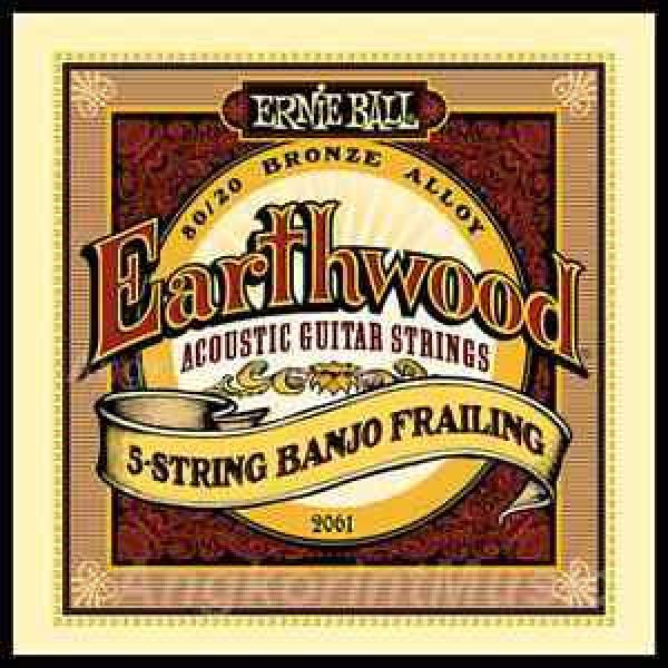 Ernie Ball 2061 Earthwood 80/20 Bronze 5-String Frailing Banjo Strings Set New #1 image