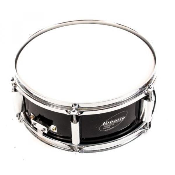 Ludwig Accent  Jr Snare drum 12 x 5&#034;,  Black With Stand #5 image