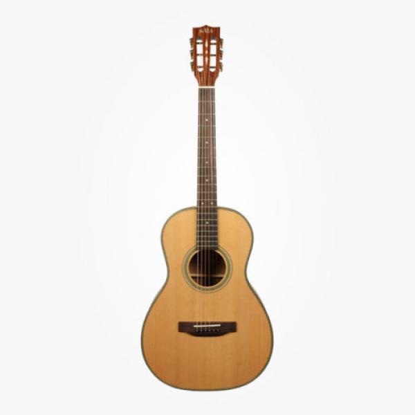 Kala Solid Cedar Top Parlor Acoustic Guitar Rosewood Fretboard Natural Satin #1 image