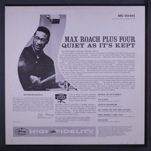 MAX ROACH: Quiet As It&#039;s Kept LP (Mono, tiny ink retouching to cover) Jazz #2 image