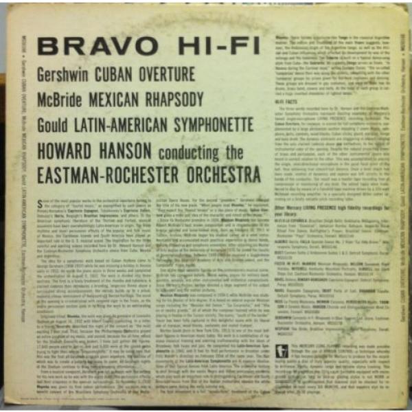 HOWARD HANSON bravo hi-fi LP VG+ MG 50166 Vinyl Mercury Mono 1959 Rare #2 image