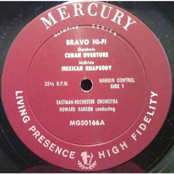 HOWARD HANSON bravo hi-fi LP VG+ MG 50166 Vinyl Mercury Mono 1959 Rare #3 image