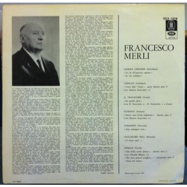 FRANCESCO MERLI voci illustri LP Mint- QCX 7378 Italy Mono Press 1967 Record #2 image