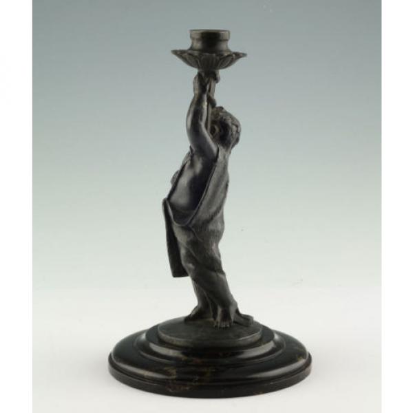 Boy in Löwenfell Candles Chandelier Hercules Marble foot France 1860 Stand #3 image