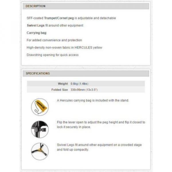 Hercules DS510B folding trumpet / cornet stand #3 image