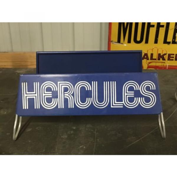 LQQK! VinTaGe HERCULES TIRE DISPLAY Stand SIGN Gas Oil Service Station OLD Car #1 image