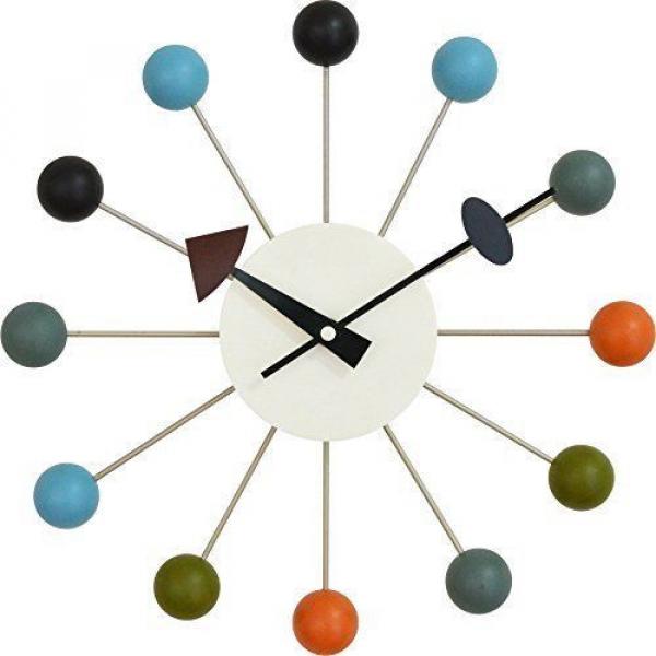 George Nelson Desien Ball Clock Art clock of radial form and pop color #1 image