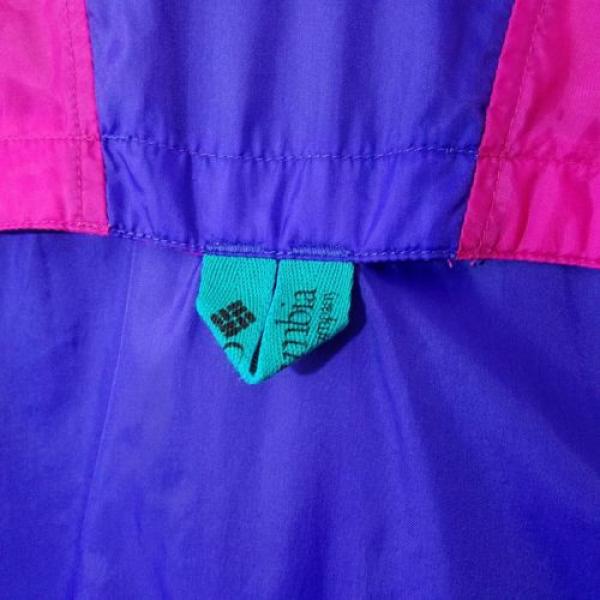 Columbia Windbreaker Jacket Vtg 80s Neon Ski Pullover Radial Sleeve Womens M EUC #5 image