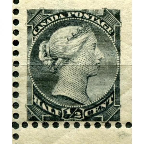 Canada Small Queen 1/2c Block of 4 MM inc Re-Entry Doubling of Radial Lines etc #6 image