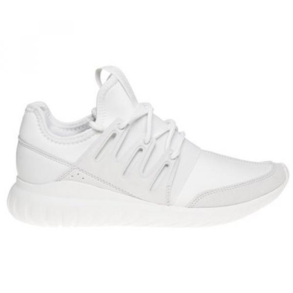 Neu HERREN Adidas WEIß Tubular Radial NEOPREN SNEAKER JOGGINGSCHUHE SCHNUERER #2 image