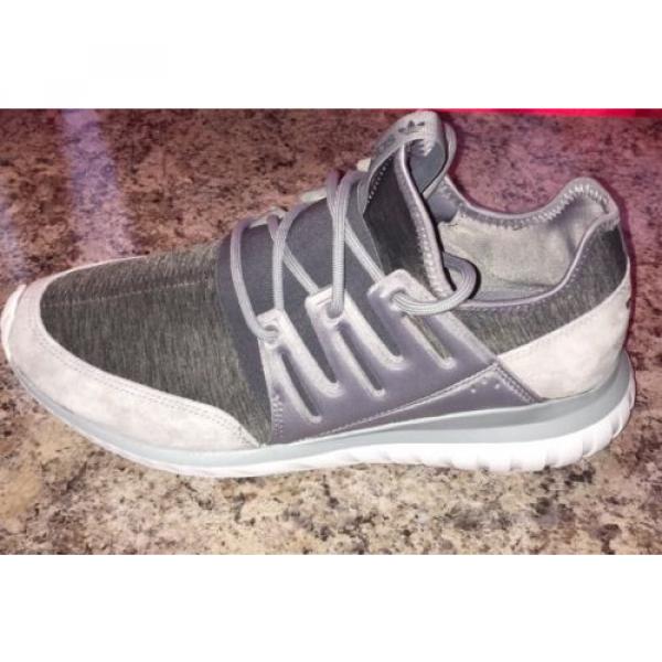 Mens Adidas Tubular Radial Fleece Grey/Granite Size 10 #2 image