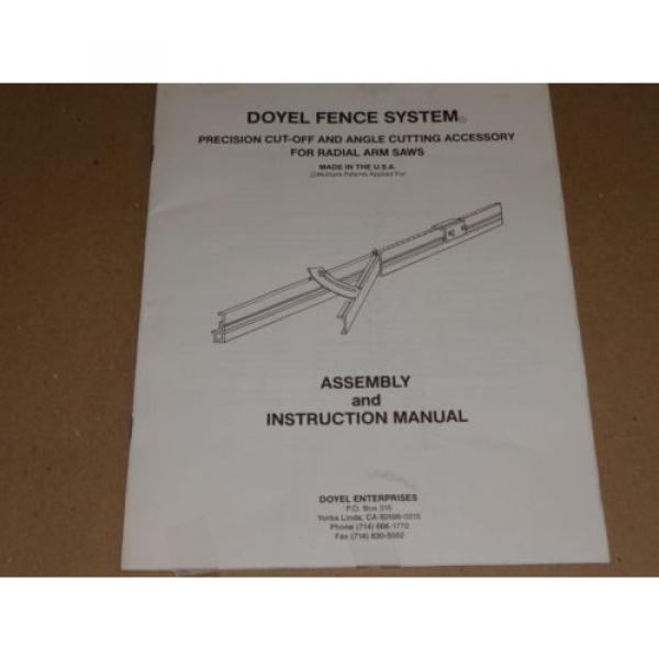 DOYEL FENCE SYSTEM, DE-100, CUT-OFF &amp; ANGLE CUTTING ACCESSORY FOR RADIAL ARM SAW #2 image