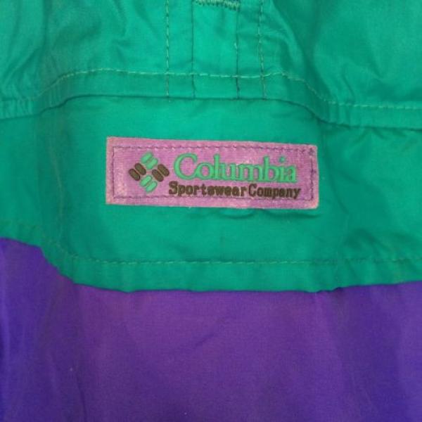 Vintage 90s Columbia Womens L Radial Sleeve Windbreaker Pink Teal Purple A1 #3 image