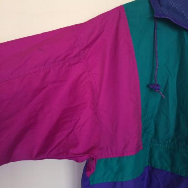 Vintage 90s Columbia Womens L Radial Sleeve Windbreaker Pink Teal Purple A1 #5 image