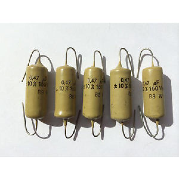 5x NOS 0.47uF/160V/10% MULLARD MUSTARD radial capacitors guitar/tube amp #1 image