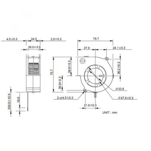 75mm x 30mm Radial Blower Fan – 7530 – 12V DC – 2 Pin – Cooling Hotend #3 image