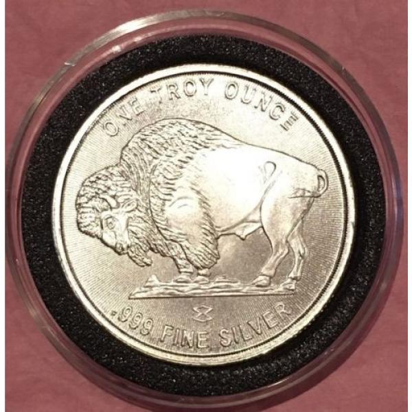 New Buffalo &amp; Indian Head Radial Lines 1 Troy Oz .999 Fine Silver Round Coin 999 #4 image