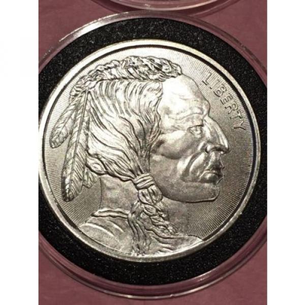 New Buffalo &amp; Indian Head Radial Lines 1 Troy Oz .999 Fine Silver Round Coin 999 #5 image