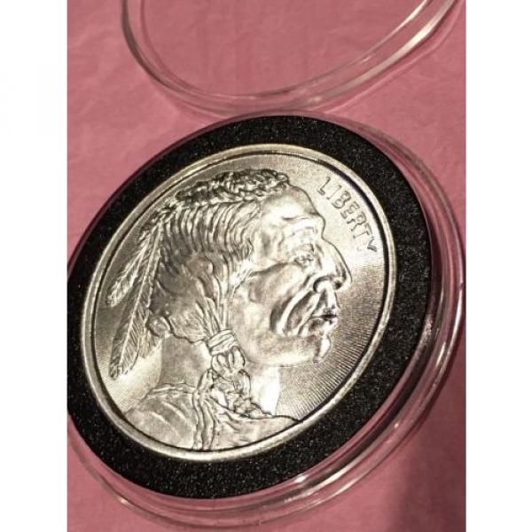 New Buffalo &amp; Indian Head Radial Lines 1 Troy Oz .999 Fine Silver Round Coin 999 #7 image