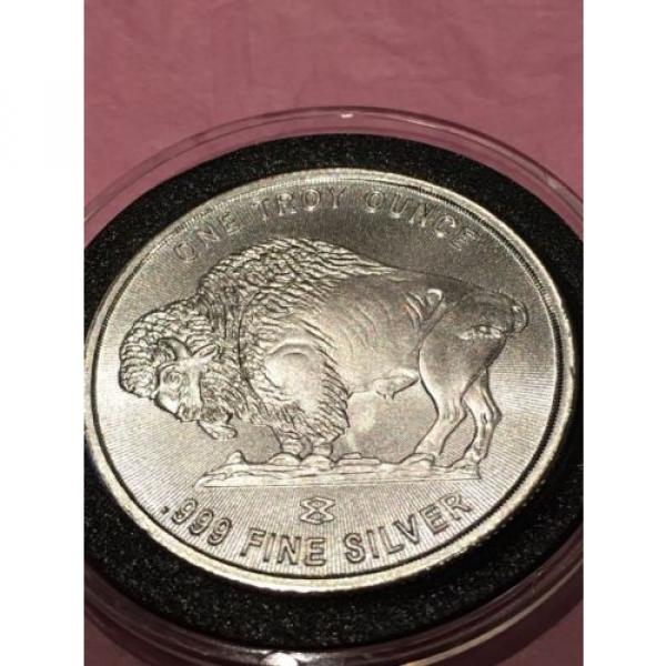 New Buffalo &amp; Indian Head Radial Lines 1 Troy Oz .999 Fine Silver Round Coin 999 #8 image