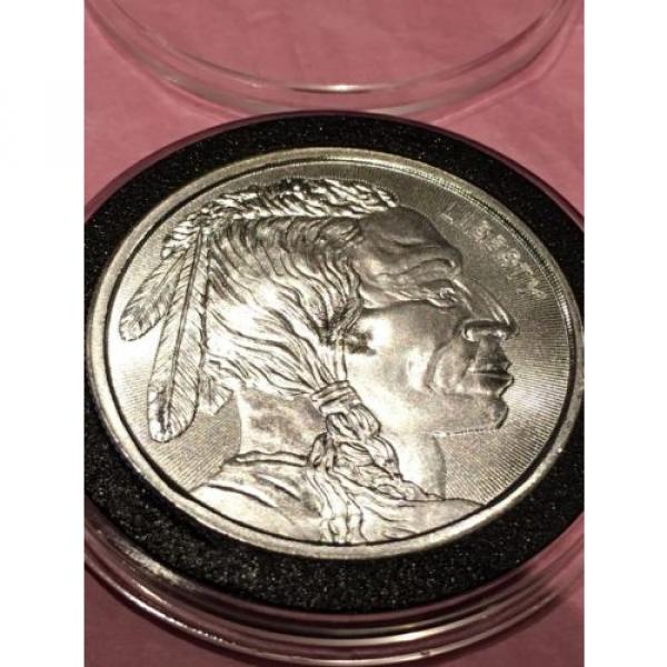 New Buffalo &amp; Indian Head Radial Lines 1 Troy Oz .999 Fine Silver Round Coin 999 #9 image