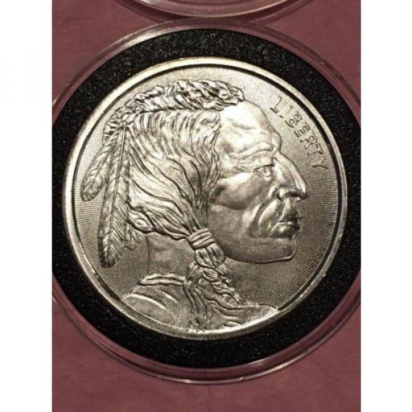 New Buffalo &amp; Indian Head Radial Lines 1 Troy Oz .999 Fine Silver Round Coin 999 #11 image