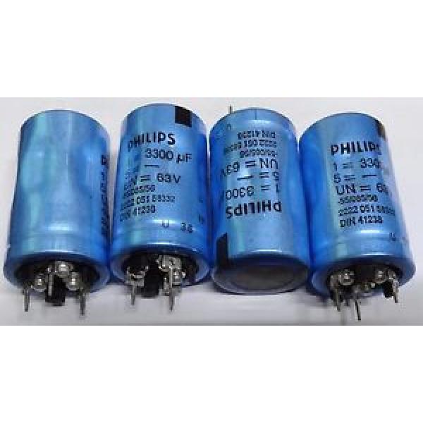 4 x Philips 3300uf 63v radial kondensator 2222-051-58332 #1 image