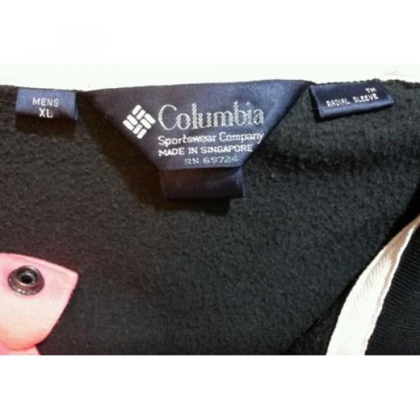 Vintage Columbia Mens Black w/ Neon Green Pink Radial Sleeve Sweatshirt Size XL #4 image