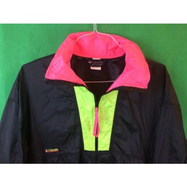 COLUMBIA VTG Womens Neon Radial Sleeve Nylon Windbreaker Jacket Sz Large #2 image