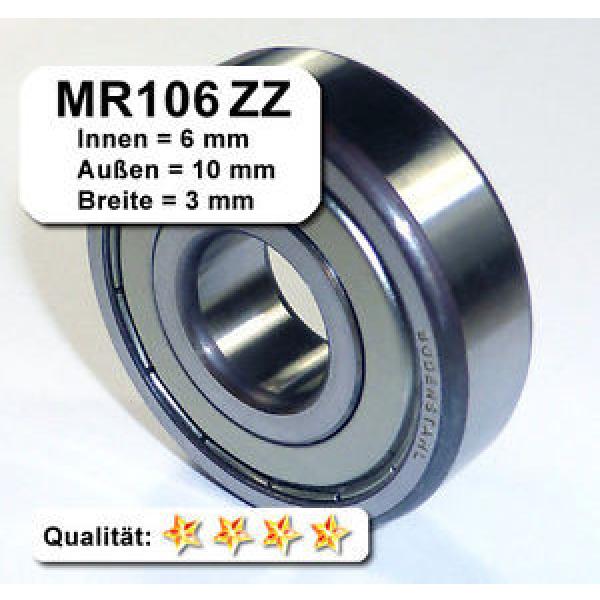 10 Stk. Kugellager 6*10*3mm Da=10mm Di=6mm Breite=3mm MR106ZZ Radiallager #1 image