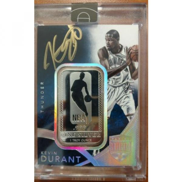 Kevin Durant 2014-15 Panini Eminence 1 Troy Ounce .999 Fine Silver &amp; Auto /10!!! #1 image