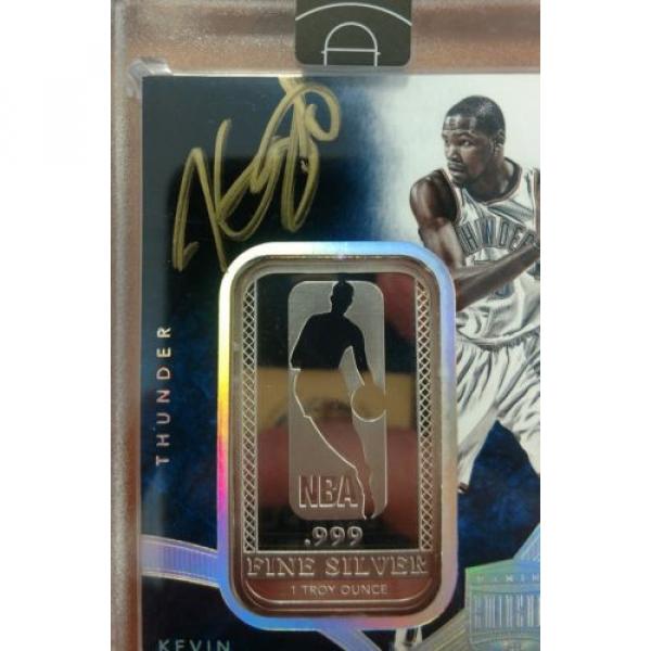 Kevin Durant 2014-15 Panini Eminence 1 Troy Ounce .999 Fine Silver &amp; Auto /10!!! #2 image