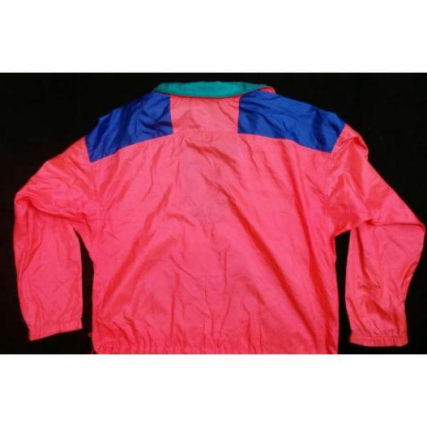 Columbia Vtg 70&#039;s 80&#039;s Retro Flourescent Pink Large Radial Sleeve Wind Jacket #3 image