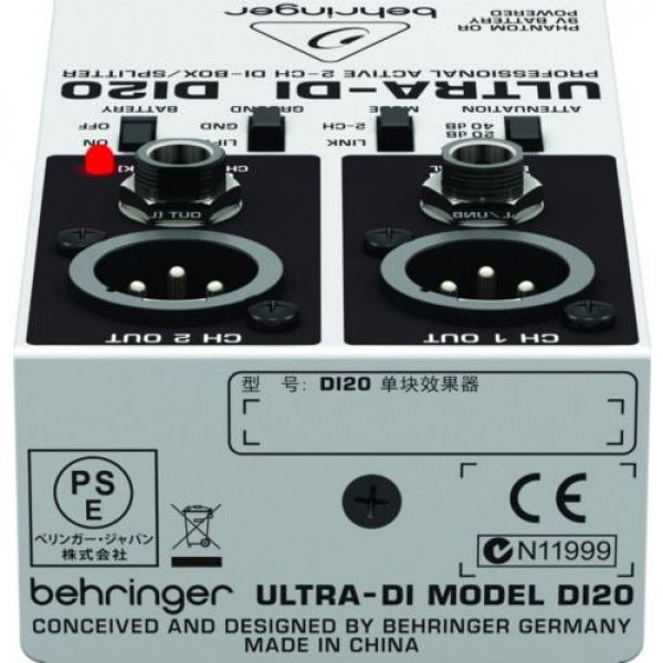 Behringer DI20 Ultra-DI 2 Channel DI Box/Splitter #4 image