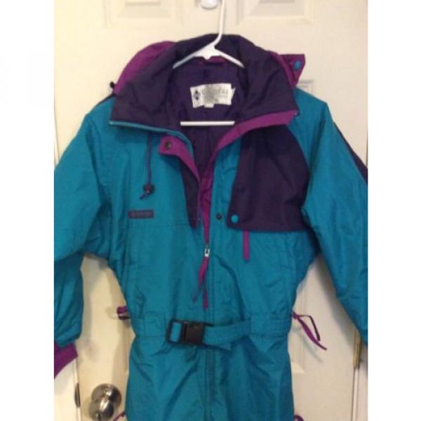 womens size S Columbia radial sleeve snowsuit with hood one piece EUC Vintage? #2 image