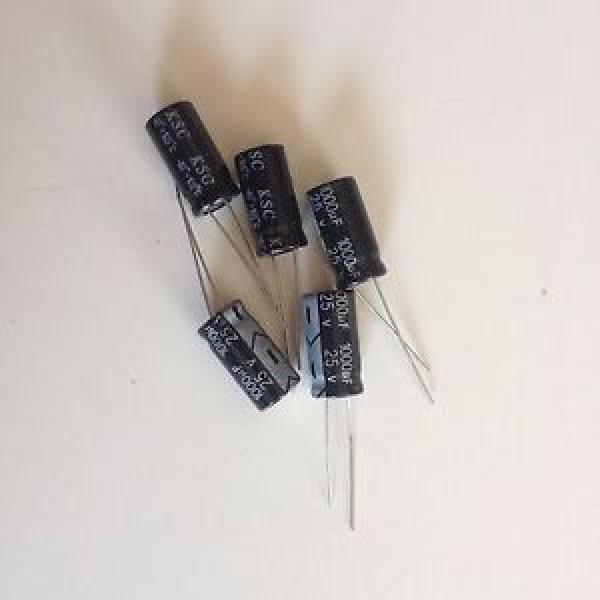 LOT OF 5 CHEMICAL CAPACITOR 1000µF 1000MF 1000uF 25V RADIAL 105° #1 image