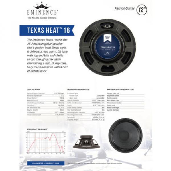 Eminence Patriot Texas Heat 12&#034; Guitar Speaker 16 ohm 150W RMS 100dB Replacemnt #7 image